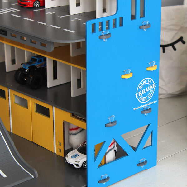 Wooden Toy Car Parking Lot, Personalized Gift for Boys, Toys for Boys Car Garage Storage Display, Toy Parking Garage 5 Year Old Boy Gift