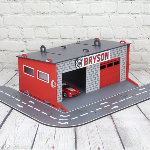 Personaized Toddler Gift • Wooden Toy Car Garage • Toddler Boy Present 3 4 5 years old • Toddler Toys