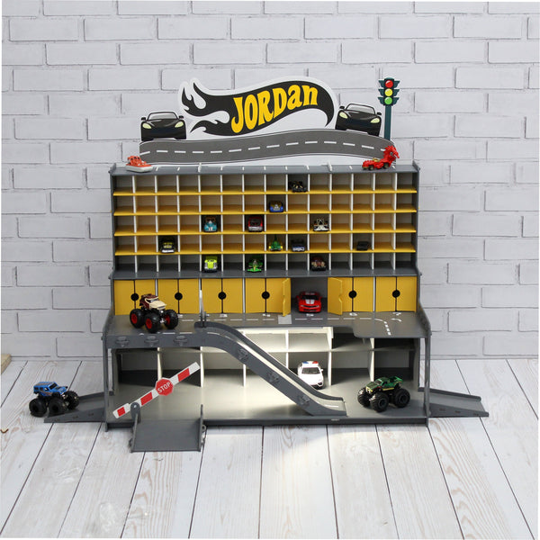 Personaized Toy Car Garage - Toy Cars Garage Playset, Wooden Car Garage, Vehicle Toy Car Holder, Boy Toddler Gift, Nursery Toys for Boys