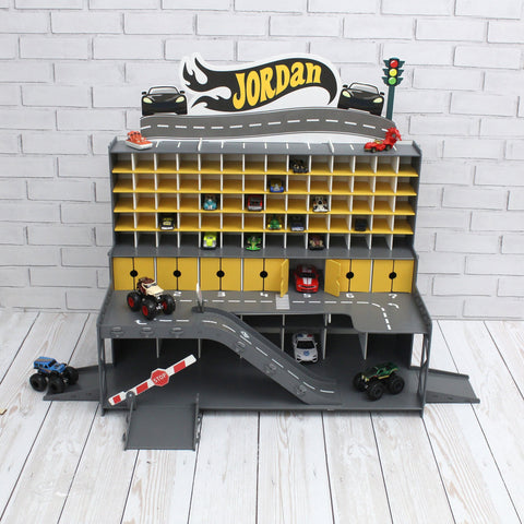 Personaized Toy Car Garage - Toy Cars Garage Playset, Wooden Car Garage, Vehicle Toy Car Holder, Boy Toddler Gift, Nursery Toys for Boys