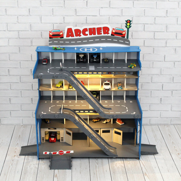Kids Room Furniture • Toy Car Garage • Nursery Organizer • Playroom Storage for Toy Cars