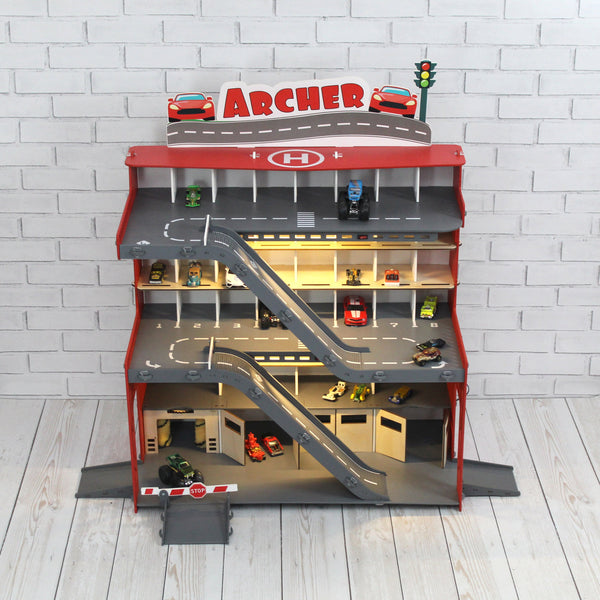 Personalized Toy Storage • Toy Car Organizer • Nursery Furniture • Toy Parking Lot Playset
