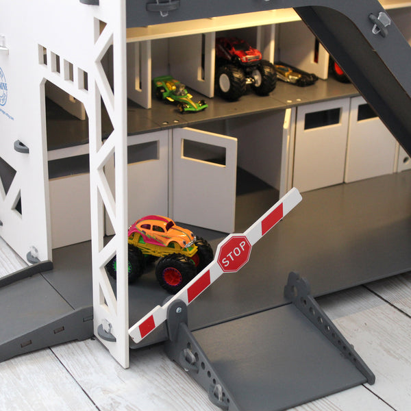 Toy organizer for toy cars with a License Pate Name, Toy Storage For Diecast Toy Cars, Diecast Monster Truck Display, Toy Garage