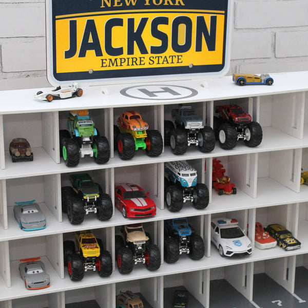 Toy Car Garage With a Toy Car Wash Personaized with US License Plate
