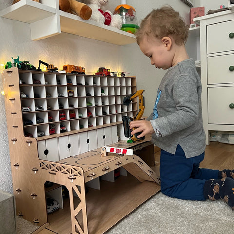 Toy Garage • 1/64 scae Toy Cars Storage • Kids Playroom Set • Personalized Toy Parking Lot