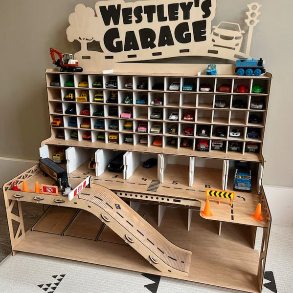 Todder Boy Gift •  Toy Garage for Boy 3 4 5 Years Old • Die Cast Toy Cars Display 1/64 scale