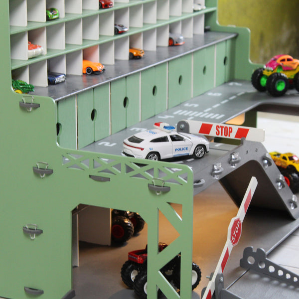 Personaized Wooden Toy Car Storage Garage - Perfect Christmas Gift for Toddler Boys Aged 2-5
