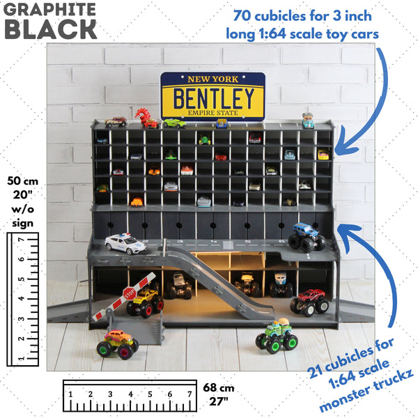 Personaized Wooden Toy Garage for Toddler Boys | 3-5 Year Old Birthday or Christmas Gift | Toy Car Parking & Display | Boys' Toy Storage