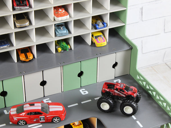 Handcrafted Wooden Toy Garage for Kids | Imaginative Pay & Toy Car Storage | Unique Children's Gift