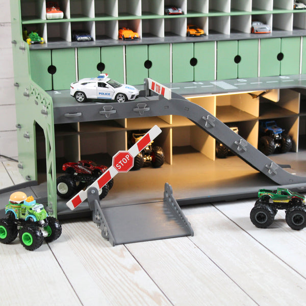 Personaized Wooden Toy Car Storage Garage - Perfect Christmas Gift for Toddler Boys Aged 2-5