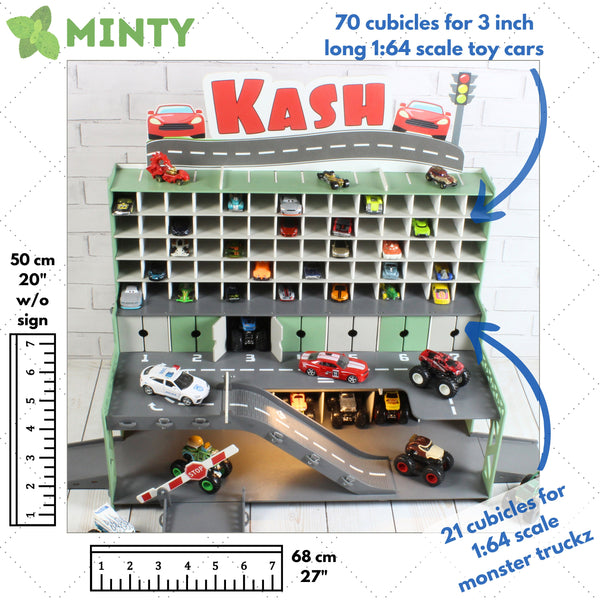 Handcrafted Wooden Toy Garage for Kids | Imaginative Pay & Toy Car Storage | Unique Children's Gift