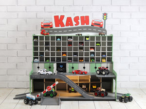 Handcrafted Wooden Toy Garage for Kids | Imaginative Pay & Toy Car Storage | Unique Children's Gift