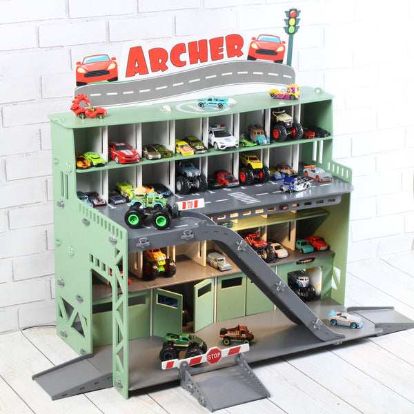 Personaized Toy Garage for Toy Cars - Perfect Christmas 2023 Gift for Toddlers