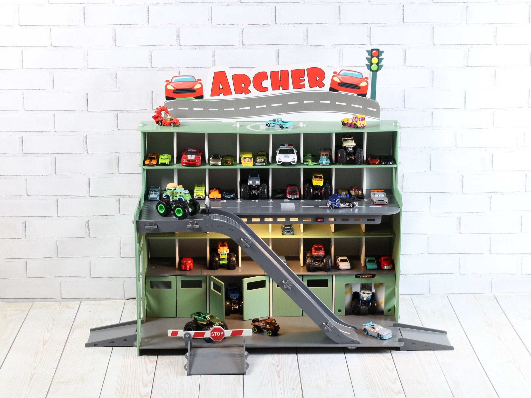 Personaized Toy Garage for Toy Cars - Perfect Christmas 2023 Gift for Toddlers