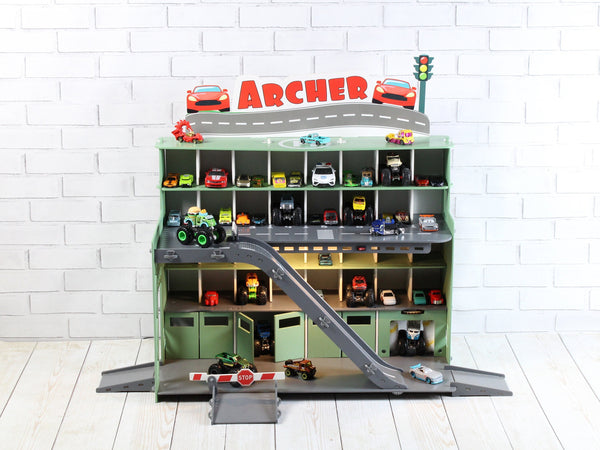 Personaized Toy Garage for Toy Cars - Perfect Christmas 2023 Gift for Toddlers